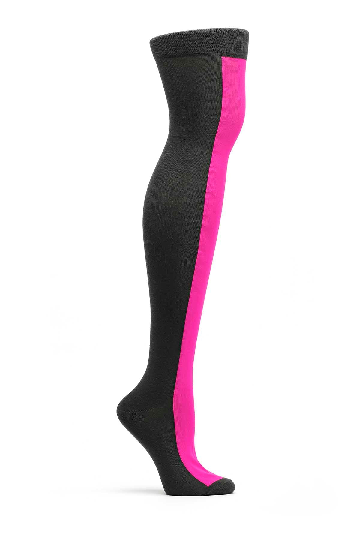 Ozone Fuchsia Neon Racer Over the Knee Sock