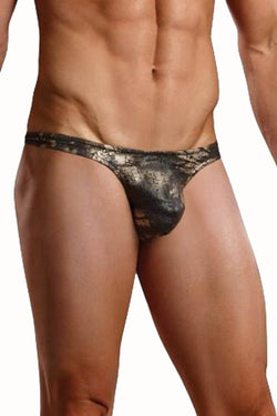 Male Power Gold/Black Enchanted Forest Bong Thong thumbnail 1