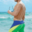 Body Tech Green,Blue & Yellow Surfer Runner Short