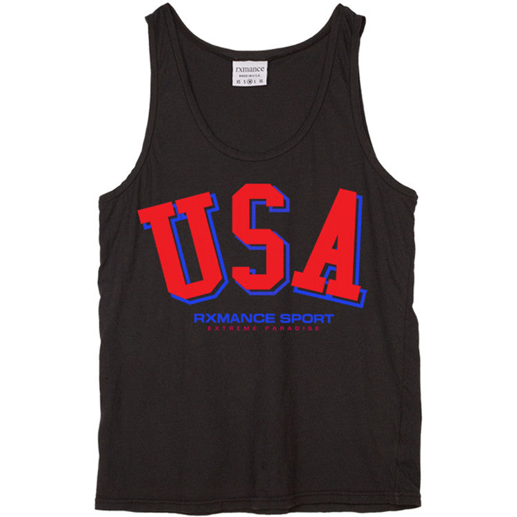 Rxmance Black USA Tank Top