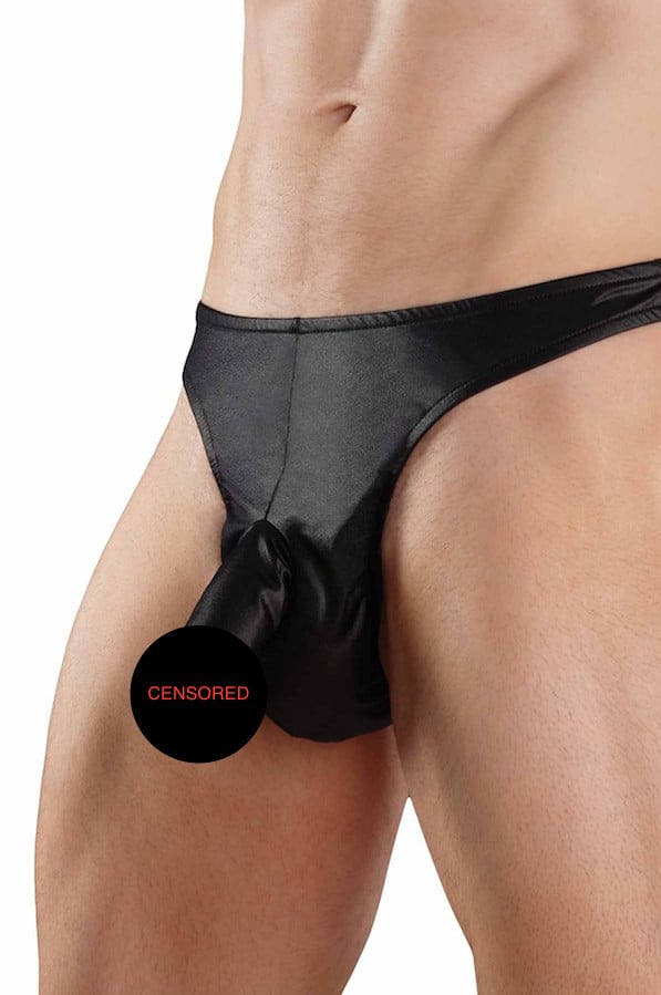 Male Power Black Cock-a-Too Thong