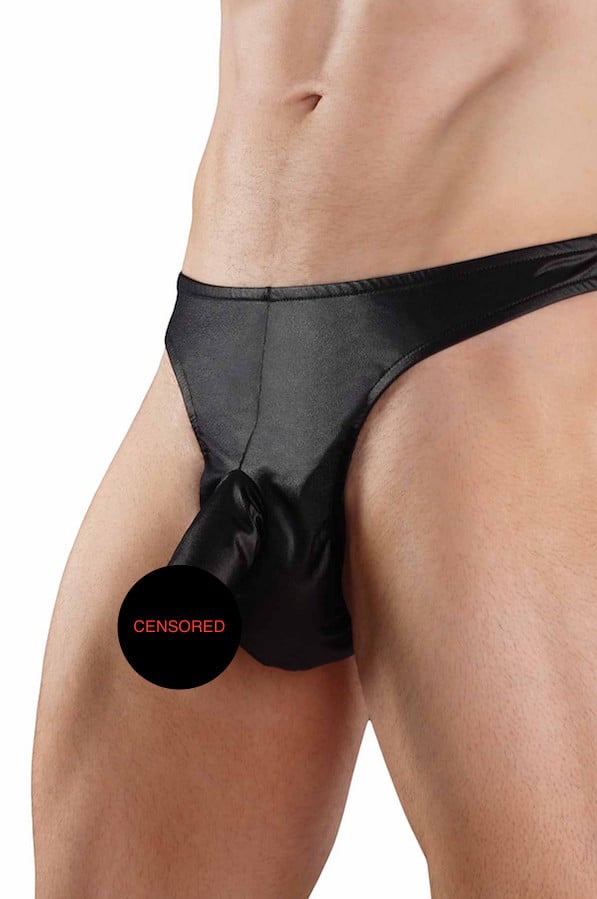 Male Power Black Cock-a-Too Thong