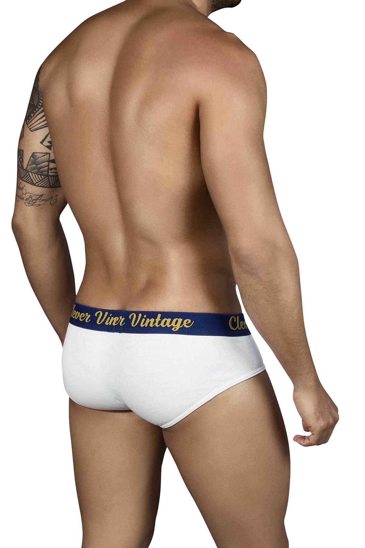 Clever White Old-School Open-Fly Brief