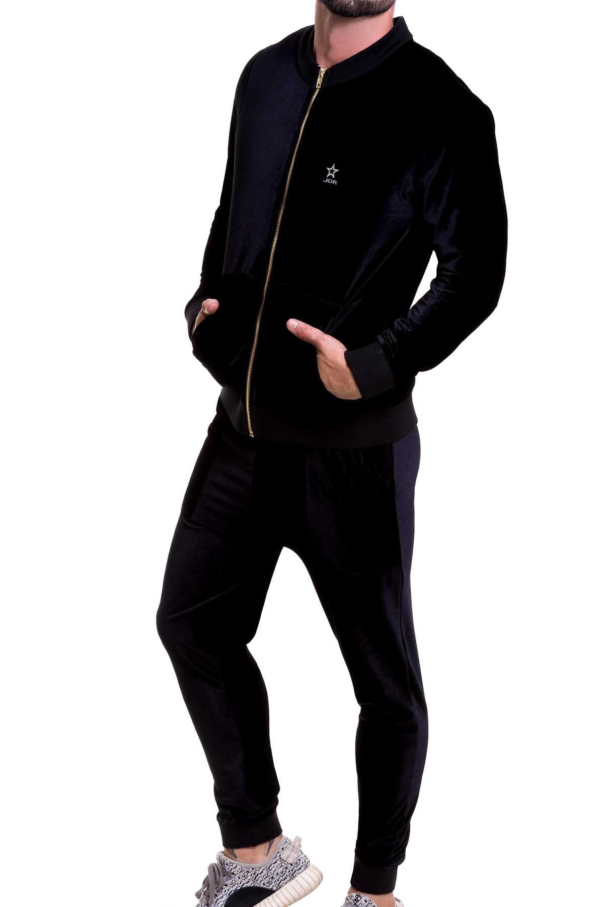 Jor Black Velvet Zip-Jacket