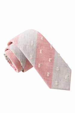 Skinny Tie Madness Pink & White Duff-Miving Tie thumbnail 1
