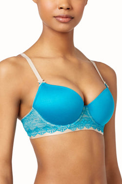 HEIDI by Heidi Klum Tile-Blue/Toasted-Almond Lace T-Shirt Bra thumbnail 1