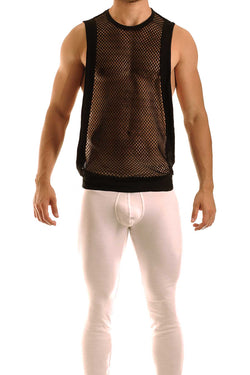 Modus Vivendi Black French Mesh Croise Muscle Tank thumbnail 1