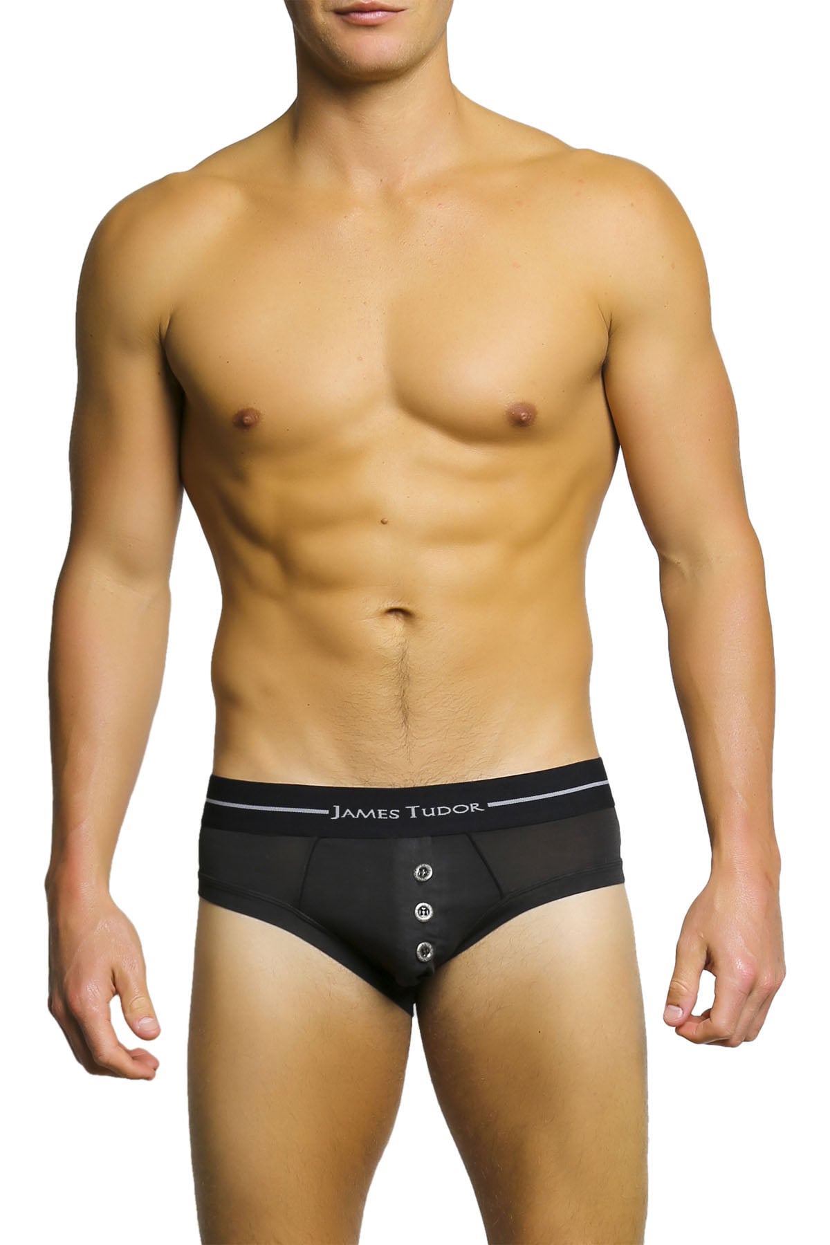 James Tudor Black Button Fly Brief