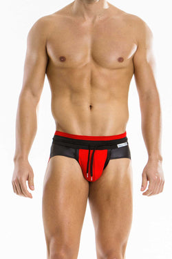 Modus Vivendi Black/Red Leather-Look Blend Brief thumbnail 2