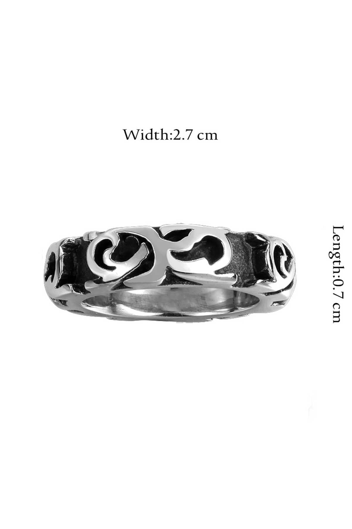 Gomaya Black & Silver Stainless Steel Ring