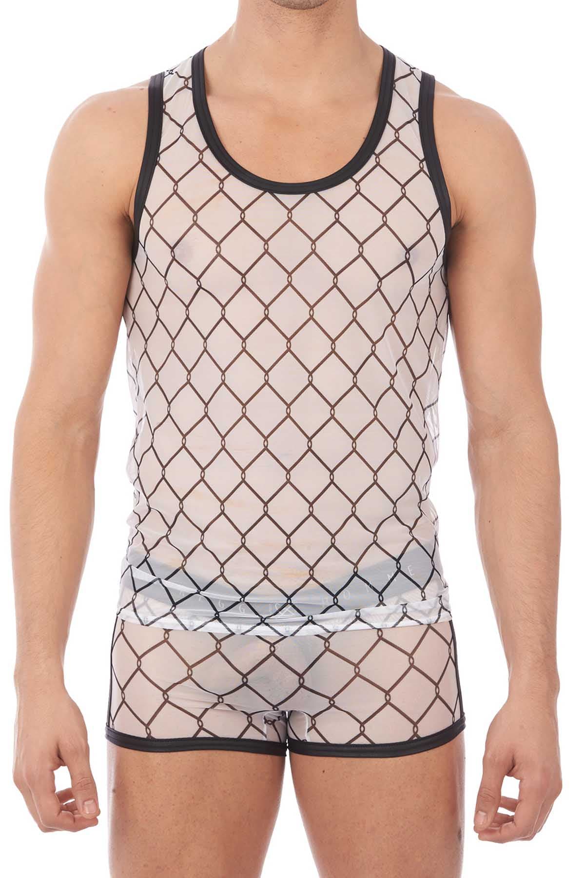 Gregg Homme White Wired Mesh Tank Top