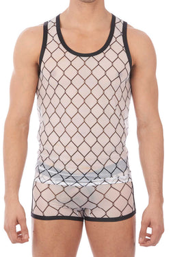 Gregg Homme White Wired Mesh Tank Top thumbnail 1