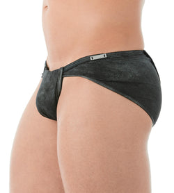 Gregg Homme Charcoal Wild West Faux Suede Loincloth Brief thumbnail 2