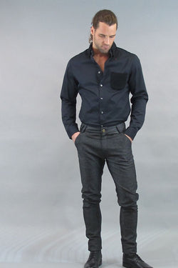 Smash Black Classic Pant with Leather Trim thumbnail 1