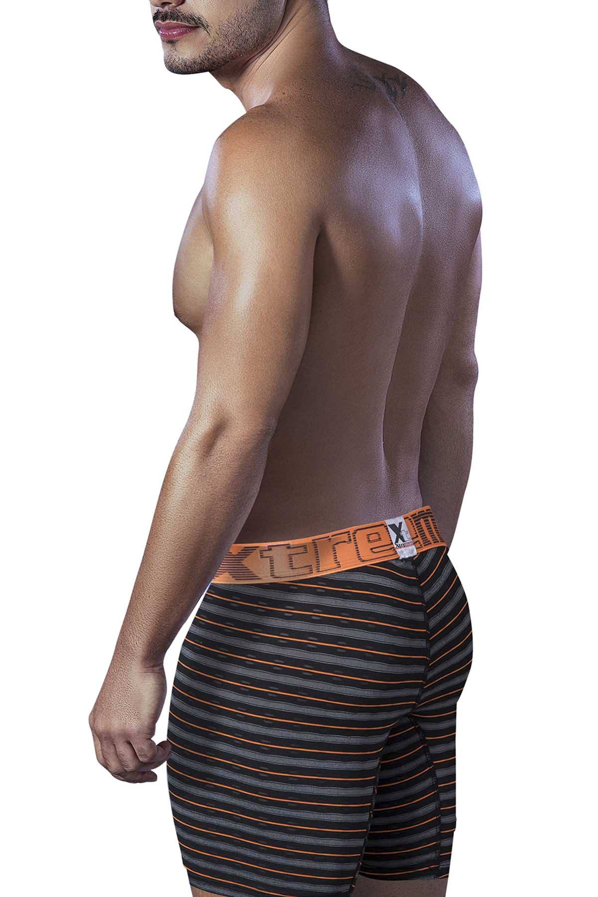 XTREMEN Black/Orange Sport Performance Breathable Boxer Brief