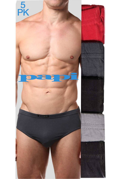 Papi Red/Grey/Black Low-Rise Brief 5-Pack