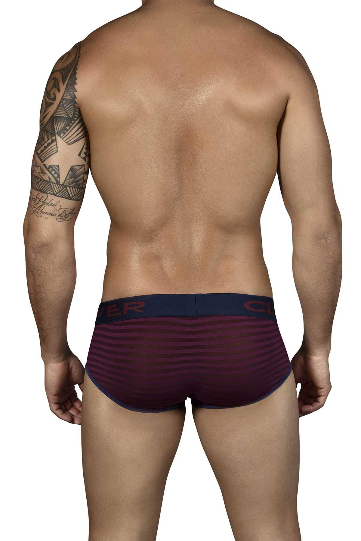 Clever Grape-Stripe Kiwi Open-Fly Brief