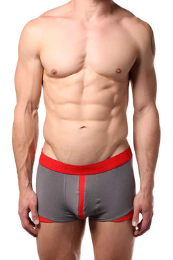 Doreanse Smoke-Grey/Red Contrast Stripe Boxer Trunk thumbnail 1