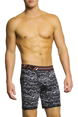 Balanced Tech Grey Zig Zag Performance Boxer Brief thumbnail 2
