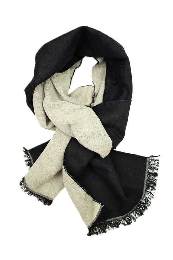 DIBI Solid Black & Ivory Scarf