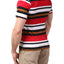 Manview Red Striped V-Neck Tee