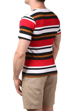 Manview Red Striped V-Neck Tee thumbnail 2