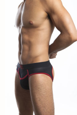 Jack Adams Black & Red Bodyflex Mesh Army Fly Jock-Brief thumbnail 3
