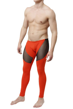 CheapUndies Burnt Orange Mesh Panel Performance Tight thumbnail 3