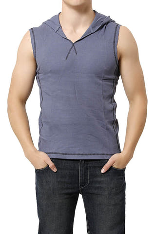 Jocko Denim Blue Sleeveless Lounge Hoodie