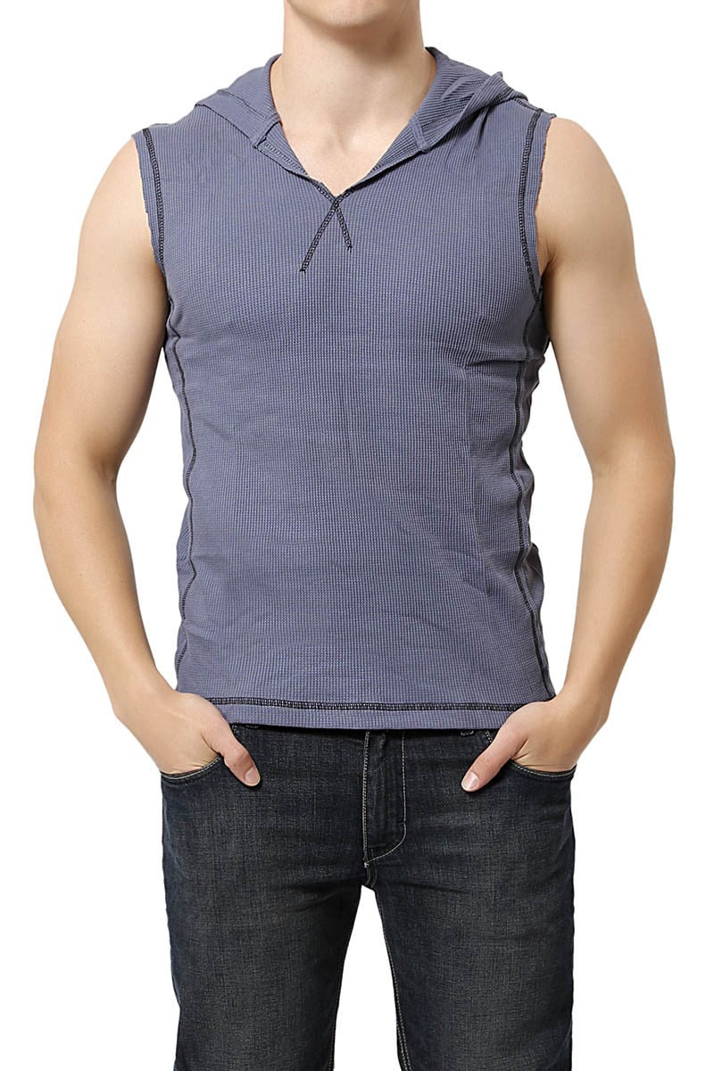 Jocko Denim Blue Sleeveless Lounge Hoodie