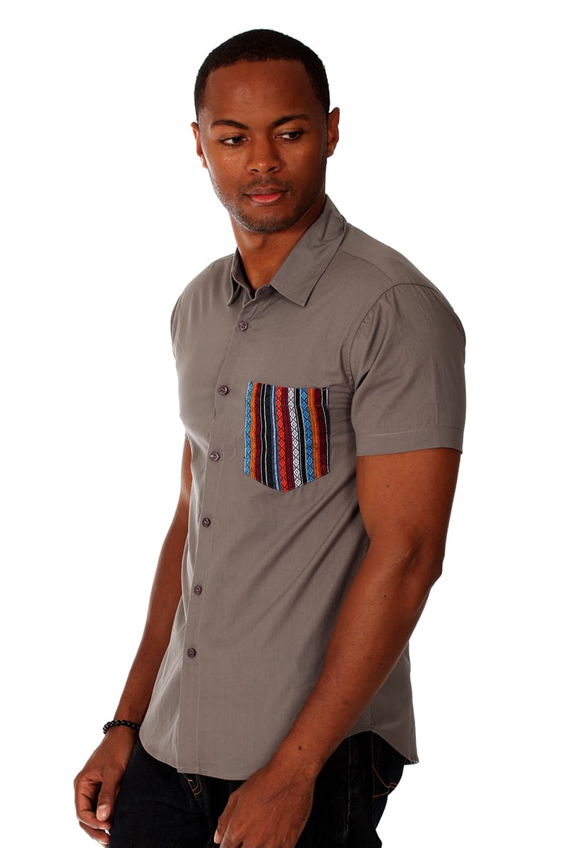 00 Nothing Grey Tribal Tim Button-Up