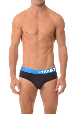 2(X)IST Black & Blue Electric Cotton Stretch Brief