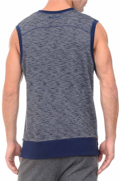 2(X)IST Blue Marled Sleeveless Side-Zip Muscle Sweatshirt thumbnail 2