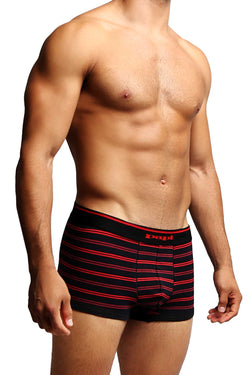 2-Pack Black & Red Stripes Stretch Brazilian Trunks thumbnail 3