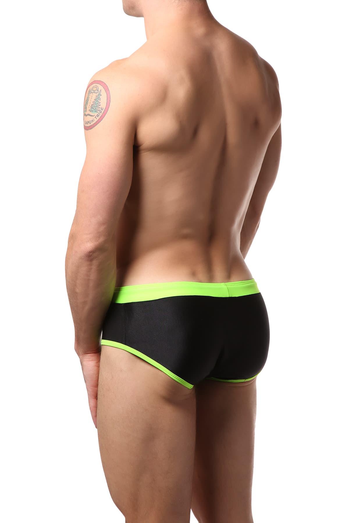 Gigo Black & Green Active Swim Brief