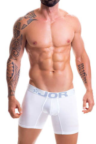 Jor White Basic Long Boxer