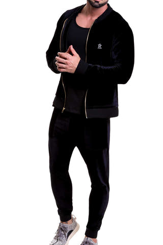 Jor Black Velvet Zip-Jacket