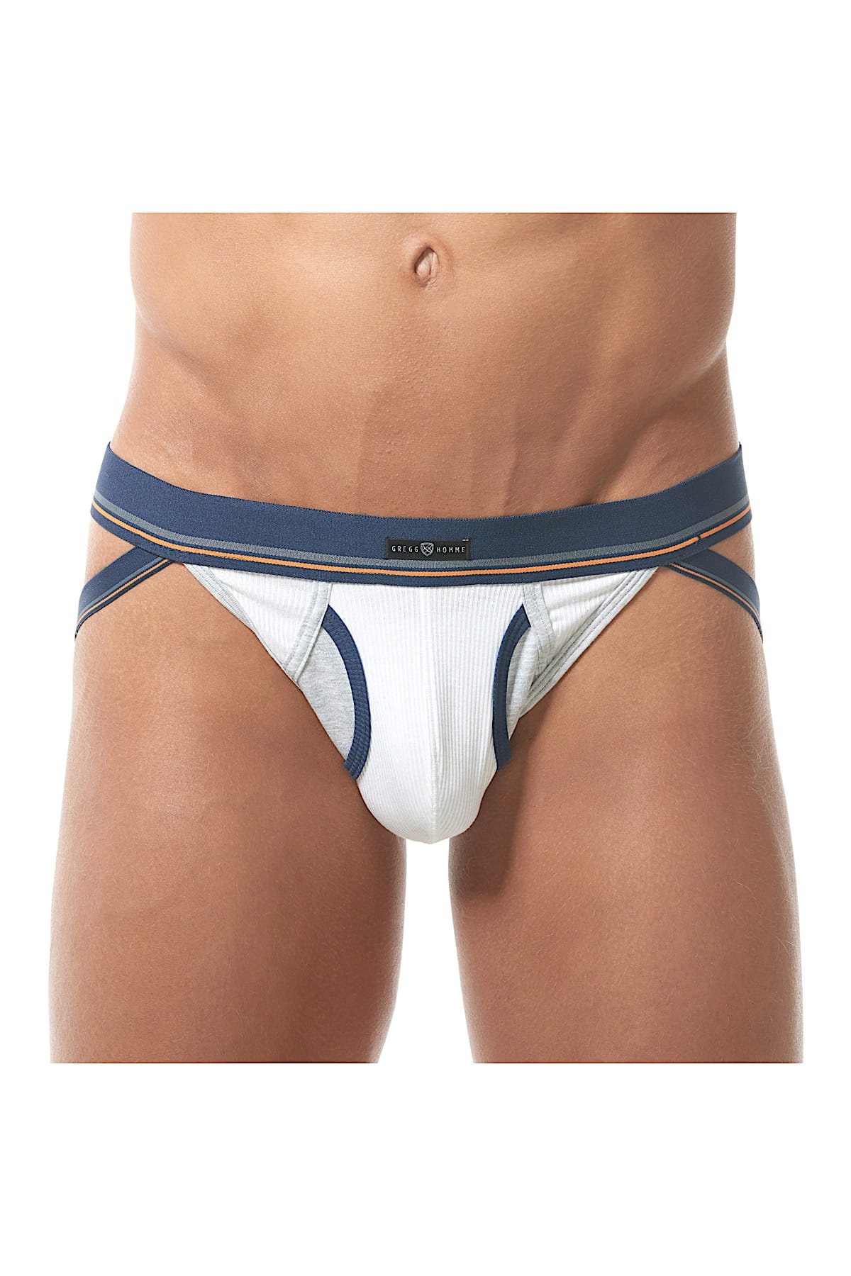 Gregg Homme White Sense Retro Fly-Front Jockstrap