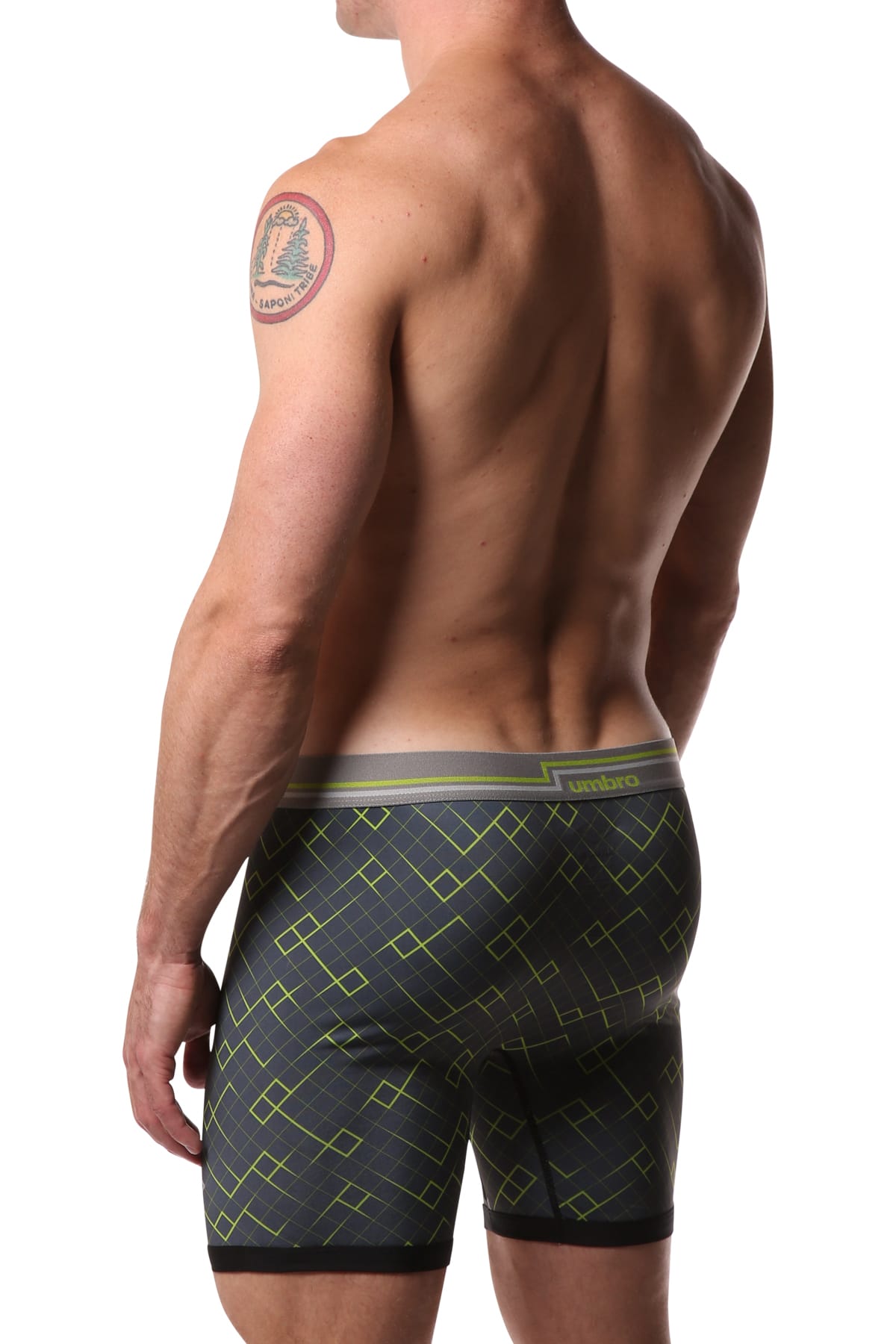 Umbro Neon Green/Charcoal  Diamond Performance Boxer Brief