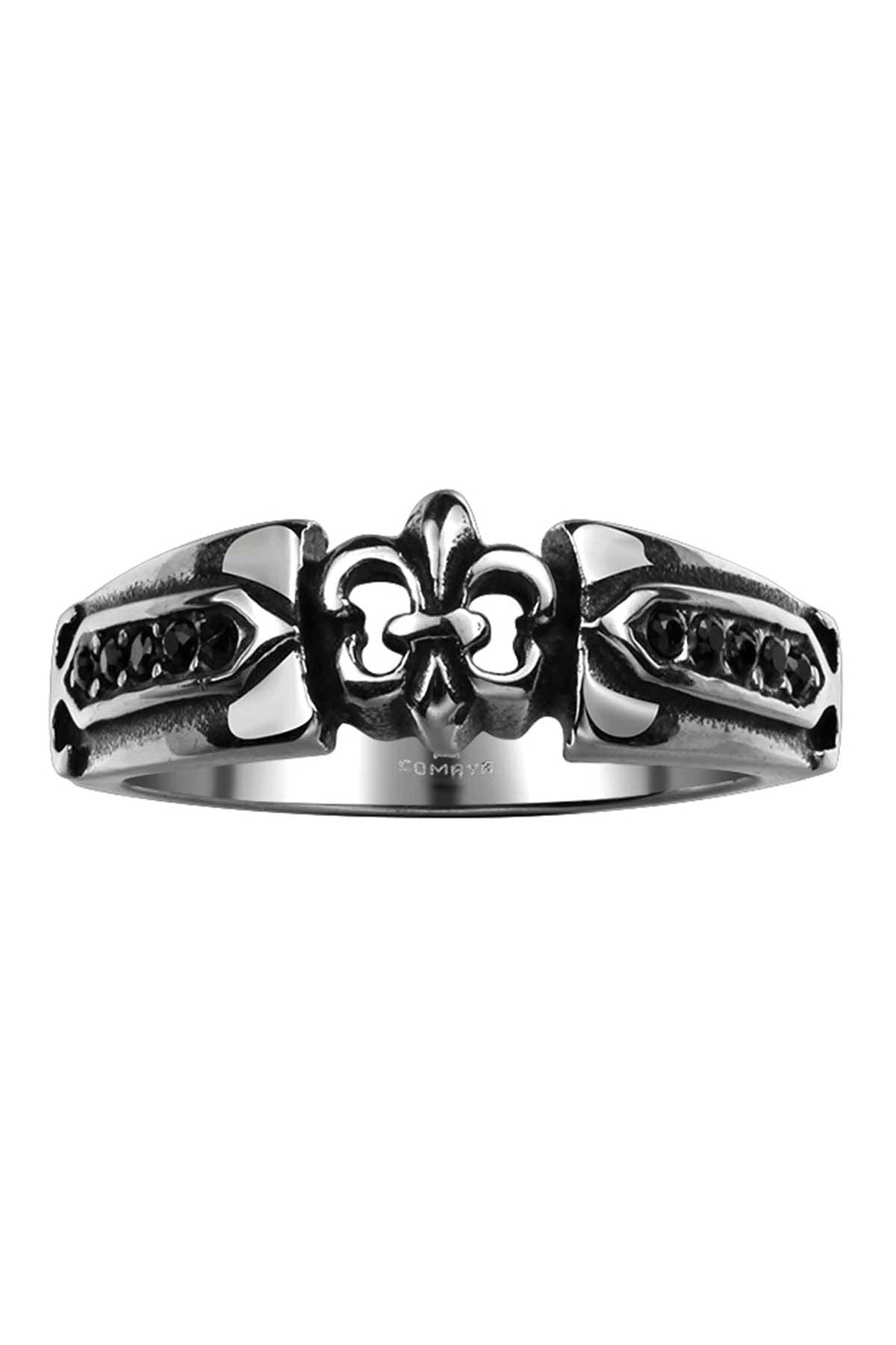 Gomaya Retro Silver Fleur Stainless Steel Ring