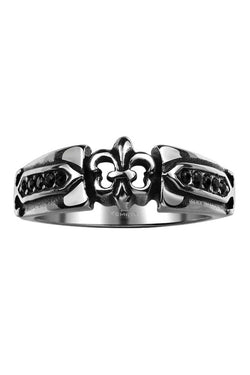 Gomaya Retro Silver Fleur Stainless Steel Ring thumbnail 1