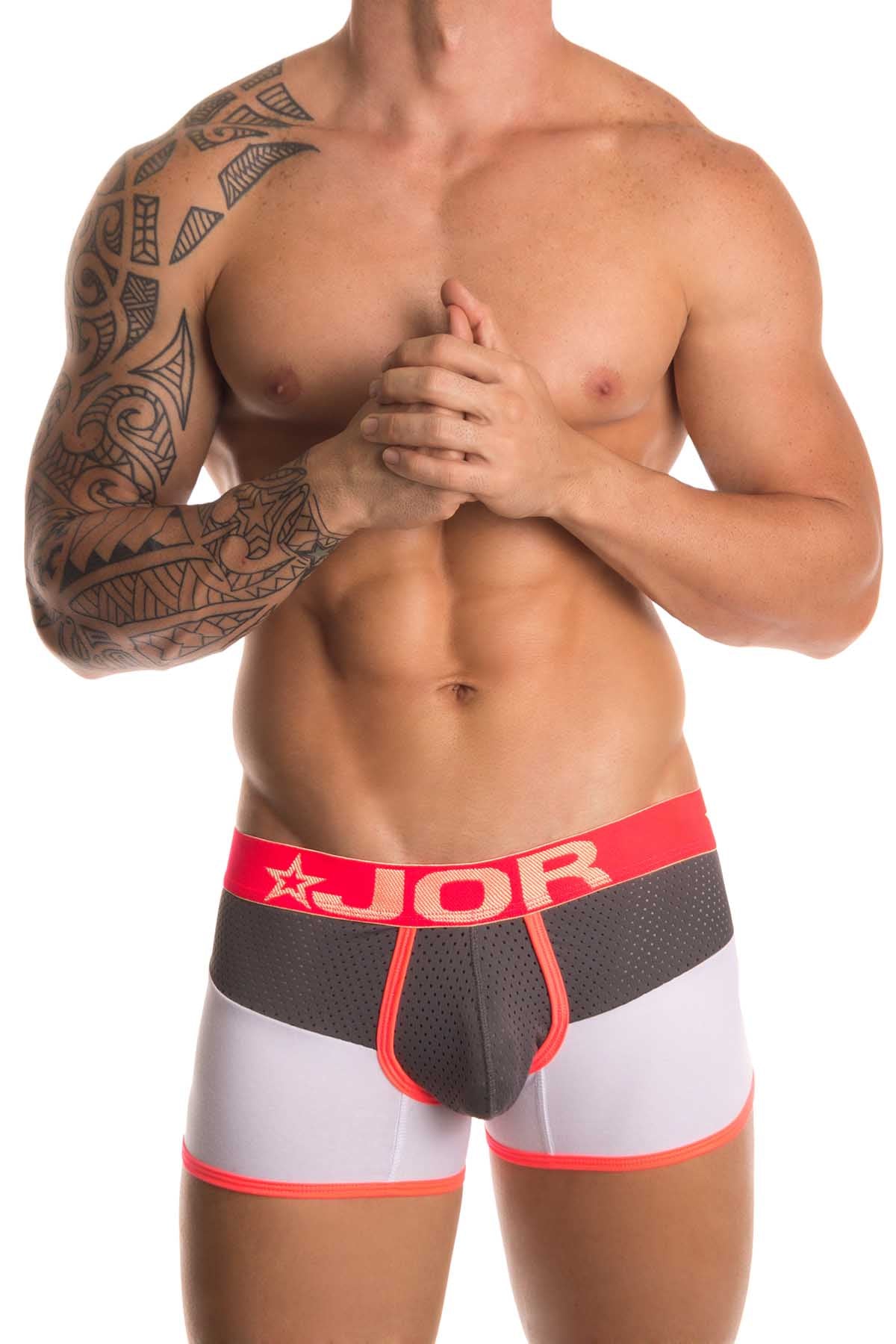 Jor White & Pink Athletic Boxer Brief