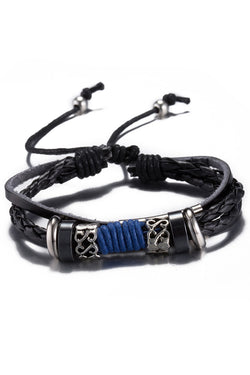 Black Leather Infinity Charm Bracelet thumbnail 1