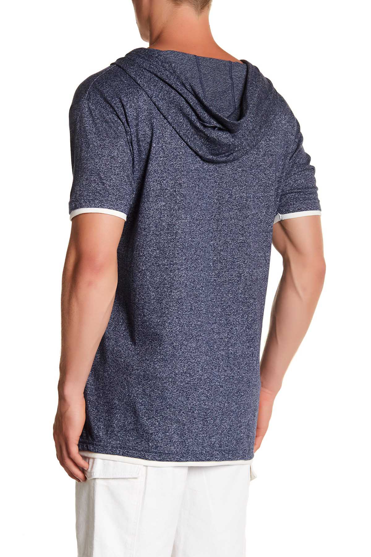 Pop Icon Navy Space-Dyed Hooded Henley