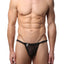 Male Basics Black Sheer Ruffle Thong