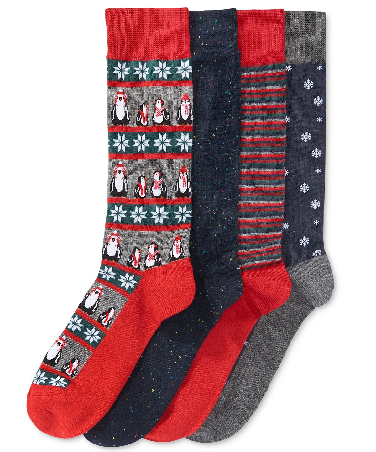 Club Room Holiday Printed Dress Socks Navy 7-12