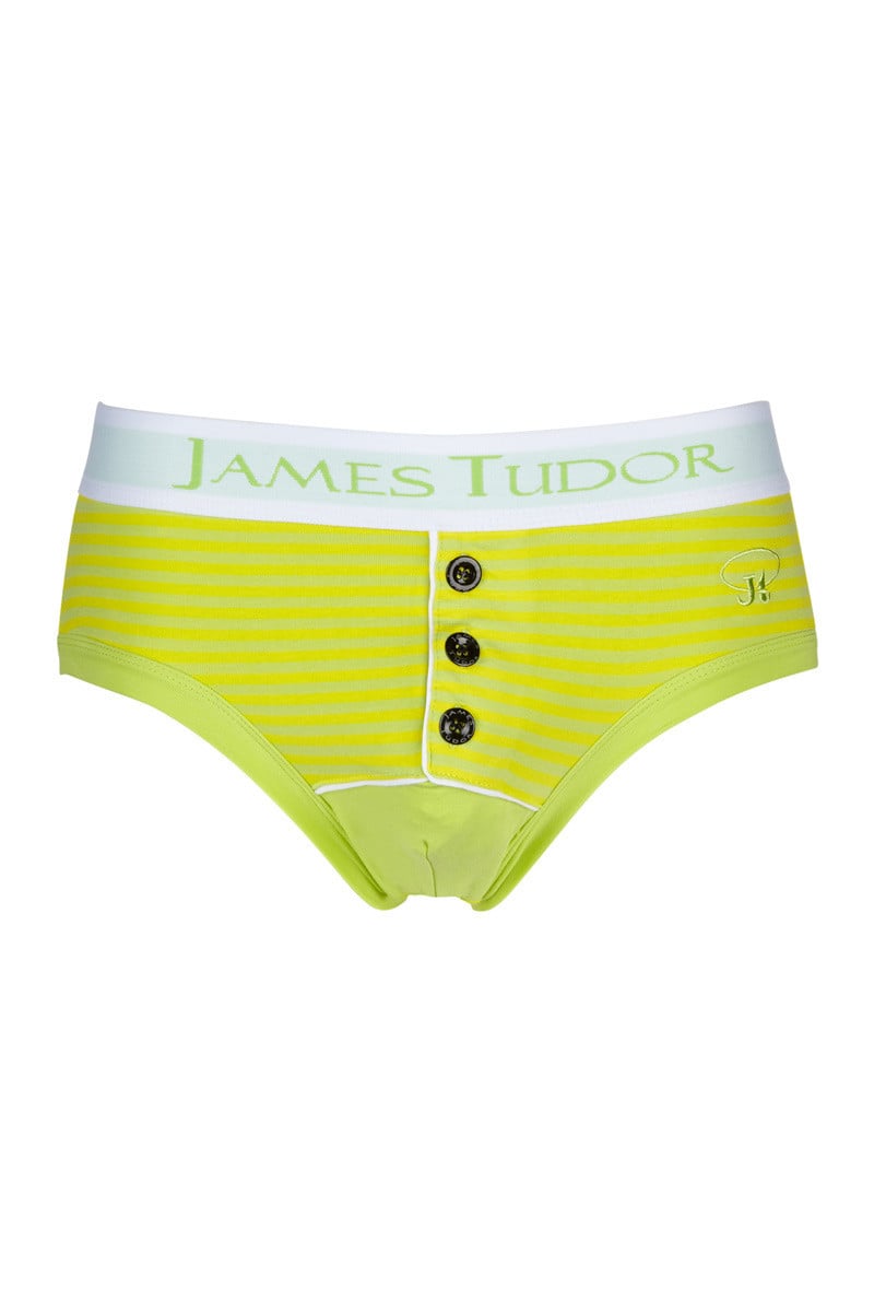 James Tudor Yellow & Lime Regal Stripe Brief