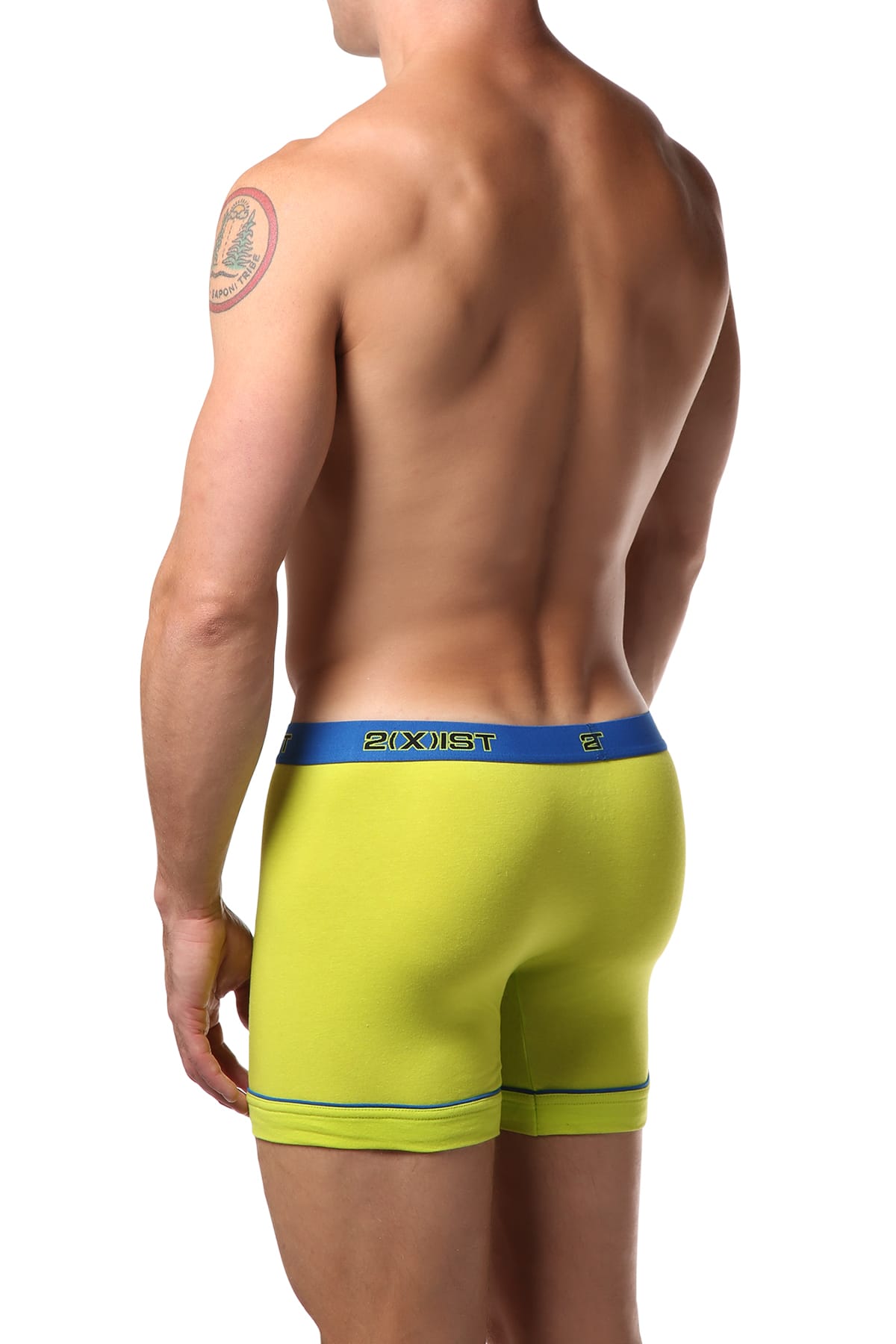 2(X)IST Lime Green & Blue Performance Boxer Brief