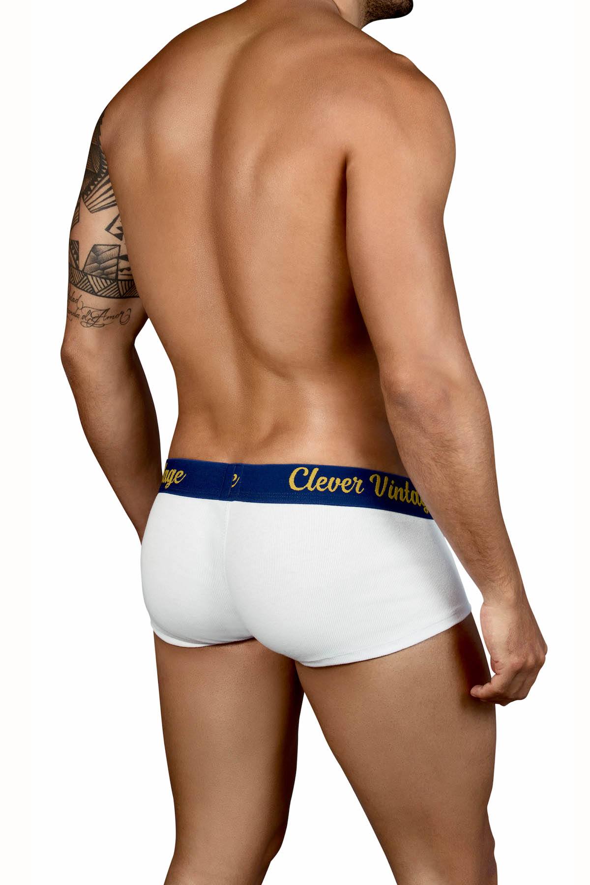 Clever White Old-School Open-Fly Boxer Brief