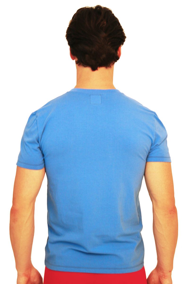 Ken Wroy Blue NY Skyline V-Neck Tee